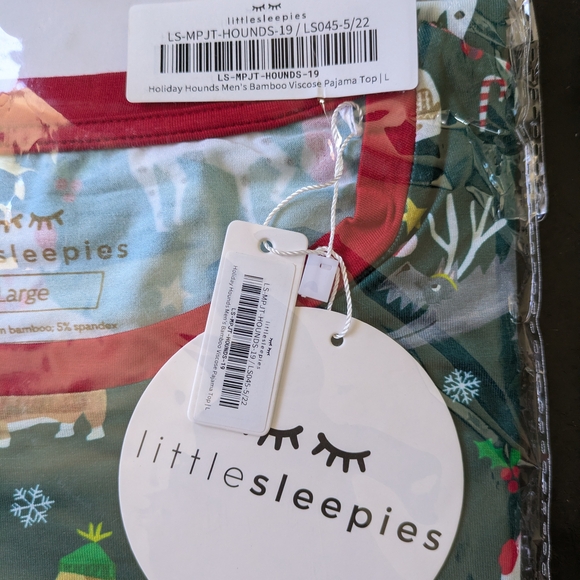 Little Sleepies Holiday Hounds Men's Pajama Top - Picture 2 of 2